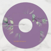 Lavender Waterverf Greenery Floral Wedding Wijnglaslabel (Voorkant)