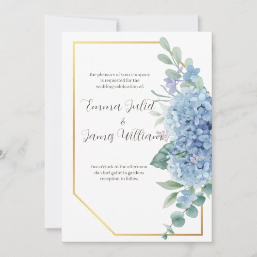 Lavender Waterverf Lilacs Wedding Invitation Kaart (Voorkant)