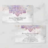 *~* Lavender Waterverf Mandala Glitter Spiritueel Visitekaartje (Voorkant / Achterkant)