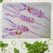 Lavender Waterverf Schilderen Maak je geen zorgen Theedoek (Gevouwen)