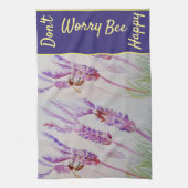 Lavender Waterverf Schilderen Maak je geen zorgen Theedoek (Verticaal)