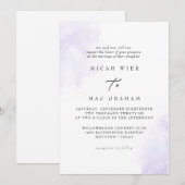 Lavender Waterverf Splash II Uitnodiging (Voorkant / Achterkant)