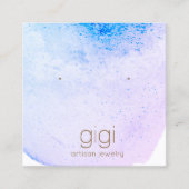 Lavender Waterverf Studs die Display Holder bezorg Vierkante Visitekaartje (Voorkant)