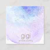 Lavender Waterverf Studs die Display Holder bezorg Vierkante Visitekaartje (Voorkant)
