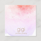 Lavender Waterverf Studs die Display Holder bezorg Vierkante Visitekaartje (Voorkant)
