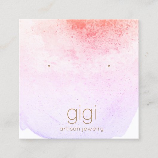 Lavender Waterverf Studs die Display Holder bezorg Vierkante Visitekaartje (Voorkant)