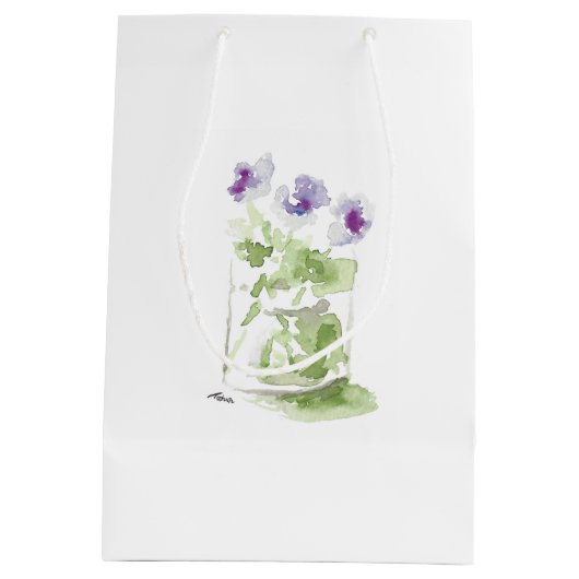 Lavender Waterverf Violet in Mason Jar Medium Cadeauzakje (Achterkant)