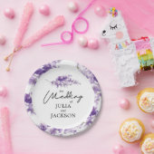 Lavender Waterverf Wedding Elegant gepersonaliseer Papieren Bordje (Feest)