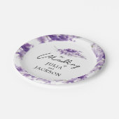 Lavender Waterverf Wedding Elegant gepersonaliseer Papieren Bordje (Gekanteld)