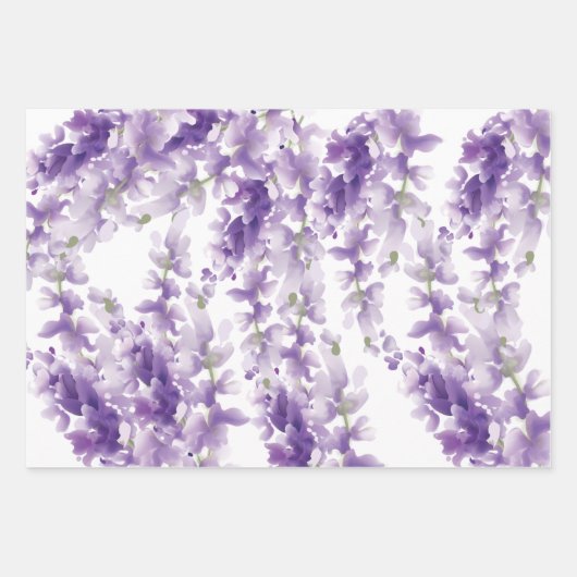 Lavender Waterverf Wedding Inpakpapier Vel (Voorkant)