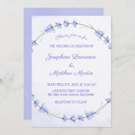 Lavender Waterverf Wedding Invitations Kaart