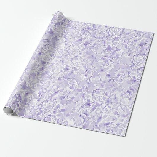 Lavender Waterverf Wrapping Paper Cadeaupapier (Uitgerold)