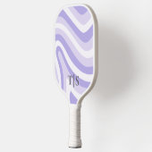 Lavender Wavy Stripe Monogram Pretty Pickleball Paddle (Links)