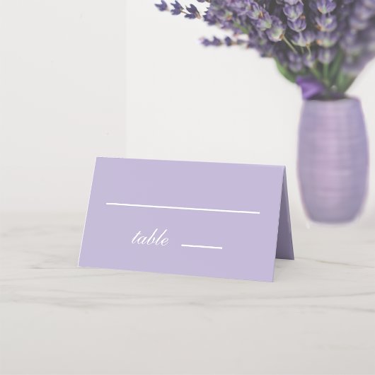 Lavender Weddenschap Eenvoudig Paars wit script Plaatskaartje