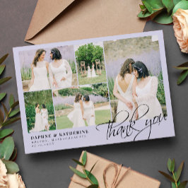 Lavender Weddenschap Foto Collage Script Bedankt