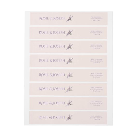 Lavender Weddenschap Uitnodiging omwikkellabel (Vel)