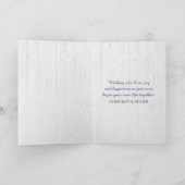 Lavender Weddenschap Wreath on Wood Kaart (Binnen)