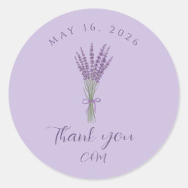 Lavender Wedding Bedankt Ronde Sticker