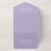 Lavender Wedding Elegant Calligraphy RSVP Paars All In One Uitnodiging (Buitenkant)