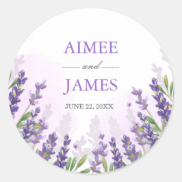 Lavender Wedding Envelope Seal Elegant Sticker