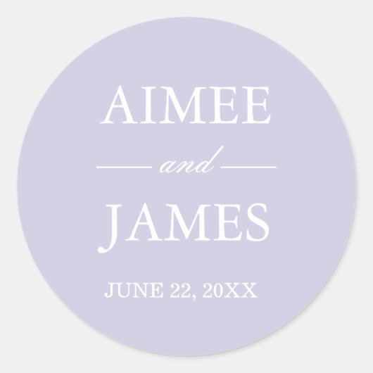 Lavender Wedding Envelope Seal Elegant Sticker (Voorkant)