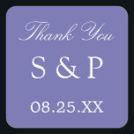 Lavender Wedding Favor Dank je Sticker<br><div class="desc">Sticker bedankt voor het huwelijk van Lavender Hartelijk dank. Geef een persoonlijke personalisatie met initialen van het paar en de datum van de bruiloft,  met behulp van de online personalisatie-sjabloon voordat u bestelt.</div>