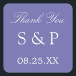 Lavender Wedding Favor Dank je Sticker<br><div class="desc">Sticker bedankt voor het huwelijk van Lavender Hartelijk dank. Geef een persoonlijke personalisatie met initialen van het paar en de datum van de bruiloft,  met behulp van de online personalisatie-sjabloon voordat u bestelt.</div>