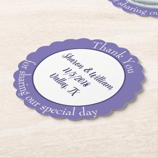 Lavender Wedding Favor Kartonnen Onderzetters (Gekanteld)