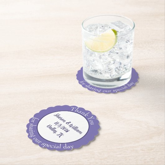 Lavender Wedding Favor Kartonnen Onderzetters (Insitu)