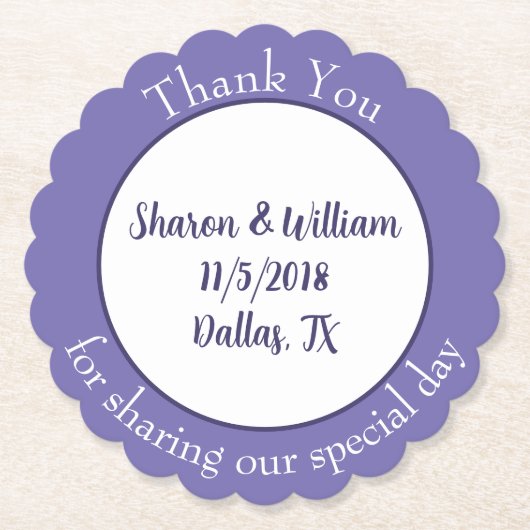 Lavender Wedding Favor Kartonnen Onderzetters (Voorkant)