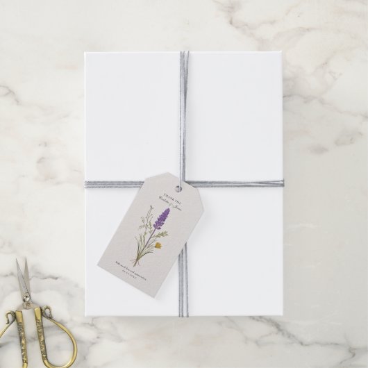 Lavender Wedding Hartelijk dank Cadeaulabel (Met Touw)