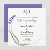 Lavender Wedding invitation Kaart (Voorkant / Achterkant)