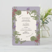 Lavender Wedding Jeannie Foord Art Nouveau Kaart (Staand voorkant)