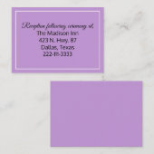 Lavender Wedding-kaarten Informatiekaartje (Voorkant / Achterkant)