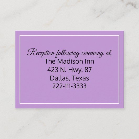 Lavender Wedding-kaarten Informatiekaartje (Voorkant)