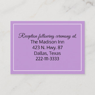 Lavender Wedding-kaarten Informatiekaartje