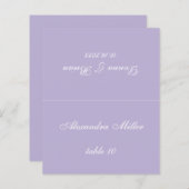 Lavender Wedding Place Card - Gedrukte gastnaam (Voorkant / Achterkant)