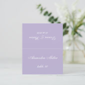 Lavender Wedding Place Card - Gedrukte gastnaam (Staand voorkant)