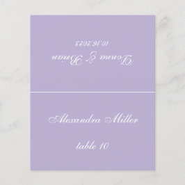 Lavender Wedding Place Card - Gedrukte gastnaam