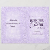 Lavender Wedding Program Glitter (Voorkant)