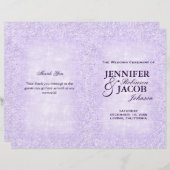 Lavender Wedding Program Glitter (Voorkant / Achterkant)