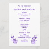 Lavender Wedding Programmakaart (Achterkant)