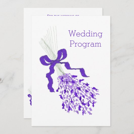 Lavender Wedding Programmakaart (Voorkant / Achterkant)