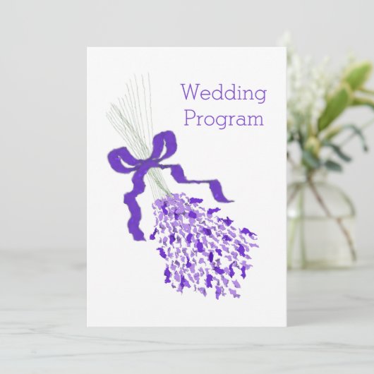 Lavender Wedding Programmakaart (Staand voorkant)