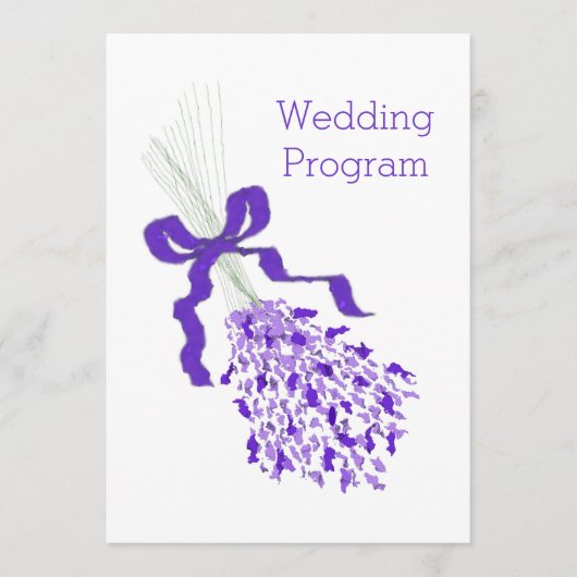 Lavender Wedding Programmakaart (Voorkant)