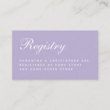Lavender Wedding Registry Simple Script Paars