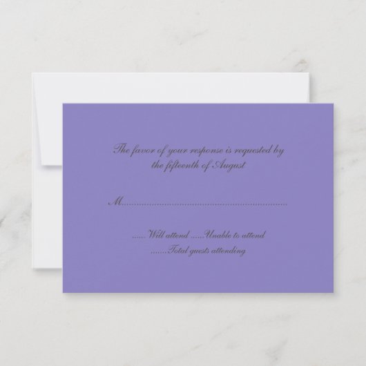 Lavender Wedding Response Card RSVP Kaartje (Voorkant)