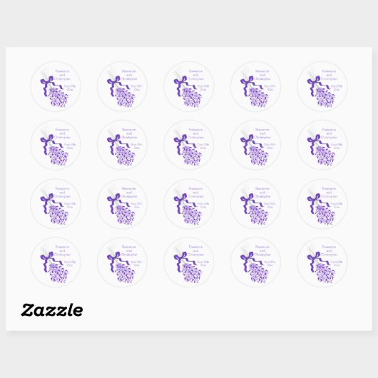 Lavender Wedding Ronde Sticker (Vel)