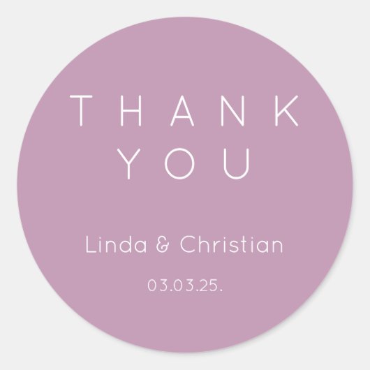 Lavender Wedding Ronde Sticker (Voorkant)