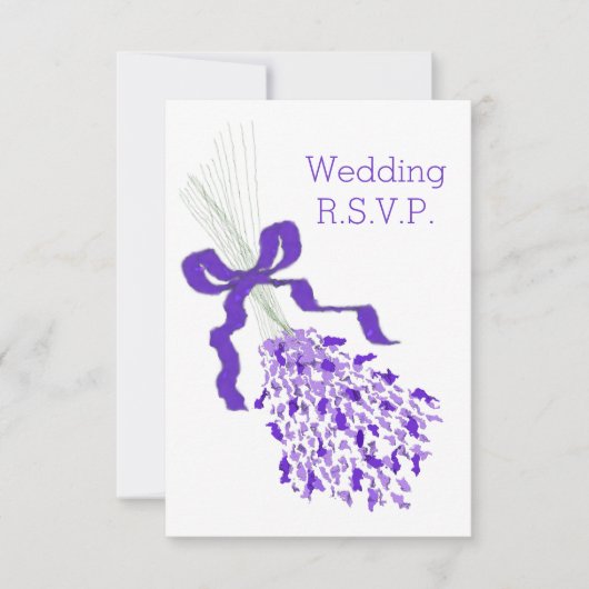 Lavender Wedding RSVP Kaartje (Voorkant)